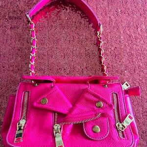 Vibrant Pink Chain Strap Women's Bag